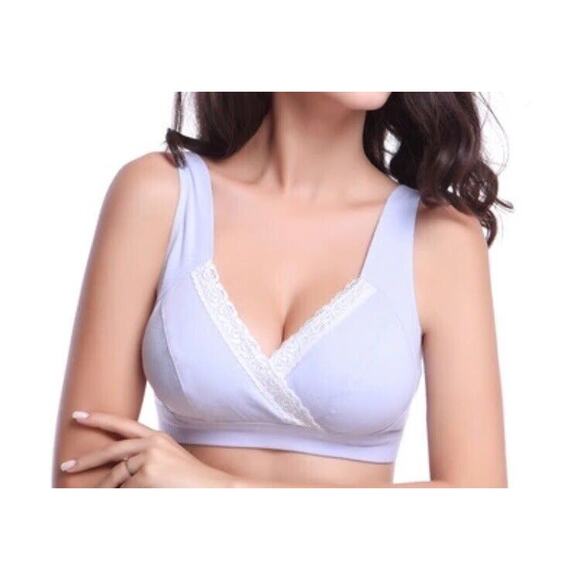 Beaches & Brandy Other - Maternity Nursing Bra Cotton Pregnancy Wireless Breast Feeding Wire Free Sleep L